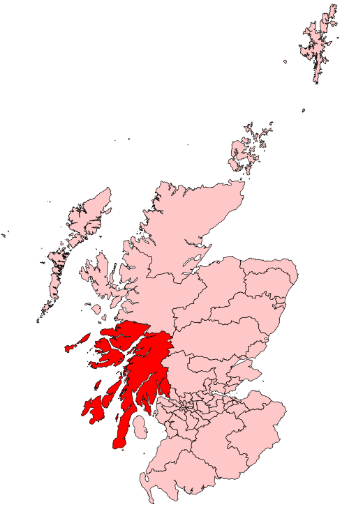 Map of Argyll, Bute and South Lochaber constituency
