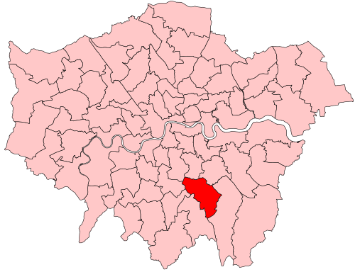 Map of Beckenham and Penge constituency
