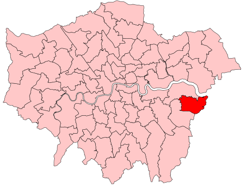 Map of Bexleyheath and Crayford constituency