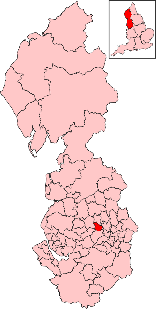 Map of Bolton South and Walkden constituency