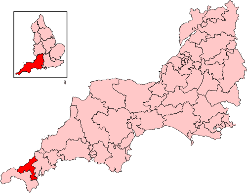 Map of Camborne and Redruth constituency