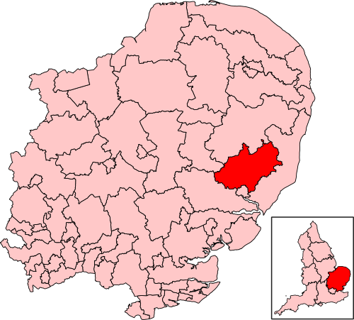 Map of Central Suffolk and North Ipswich constituency