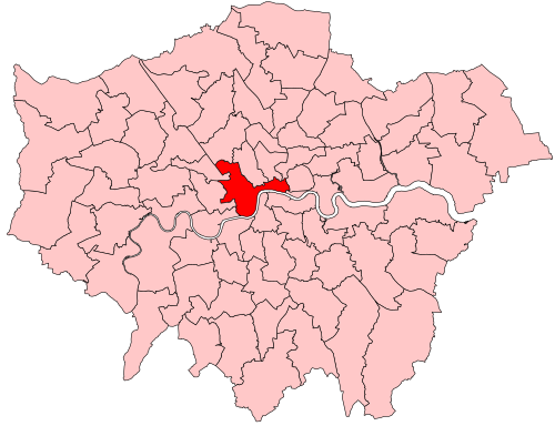 Map of Cities of London and Westminster constituency