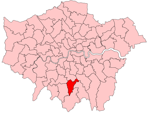 Map of Croydon West constituency