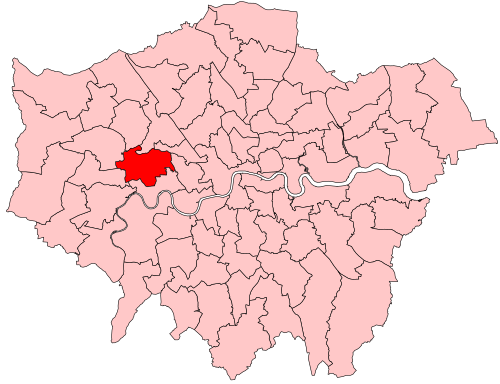 Map of Ealing Central and Acton constituency