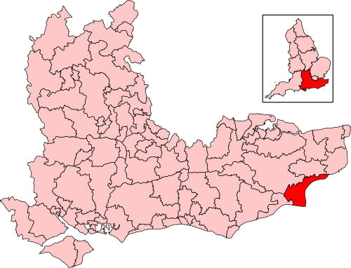 Map of Folkestone and Hythe constituency