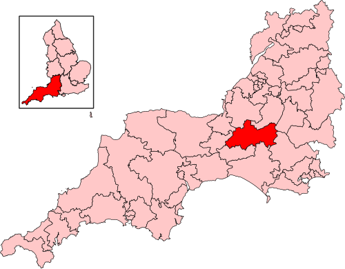 Map of Glastonbury and Somerton constituency