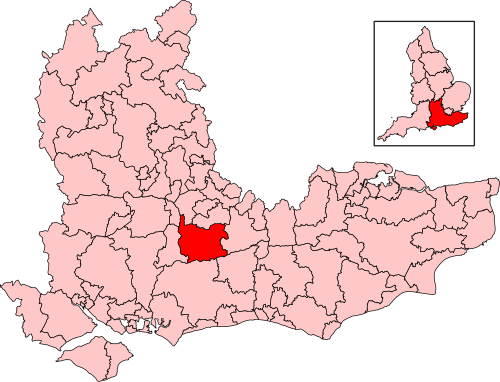 Map of Godalming and Ash constituency