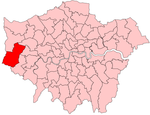 Map of Hayes and Harlington constituency
