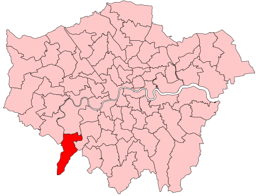 Map of Kingston and Surbiton constituency