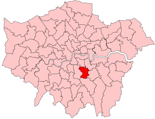Map of Lewisham West and East Dulwich constituency