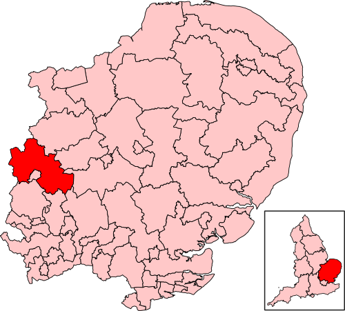 Map of North Bedfordshire constituency