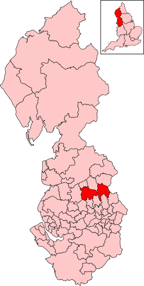 Map of Rossendale and Darwen constituency