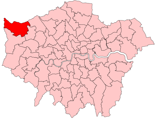 Map of Ruislip, Northwood and Pinner constituency