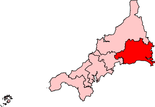 Map of South East Cornwall constituency