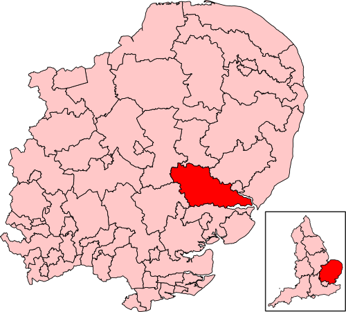 Map of South Suffolk constituency