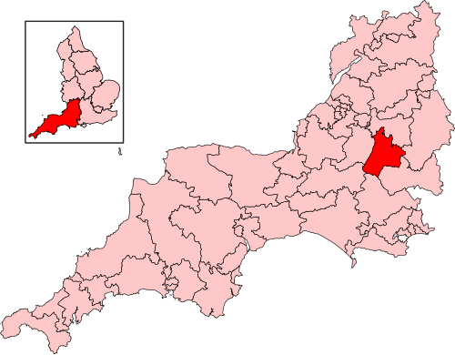 Map of South West Wiltshire constituency