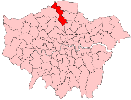 Map of Southgate and Wood Green constituency