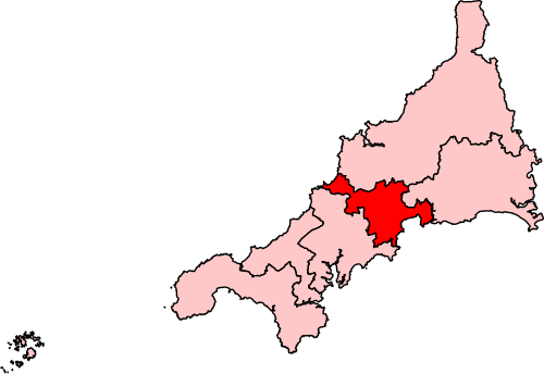 Map of St Austell and Newquay constituency