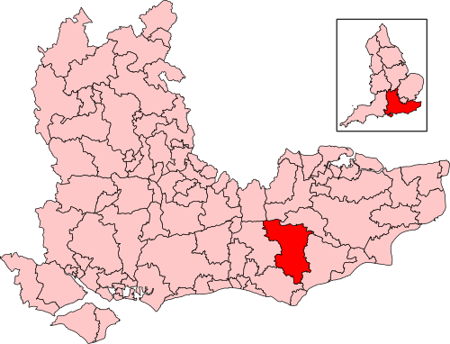 Map of Sussex Weald constituency