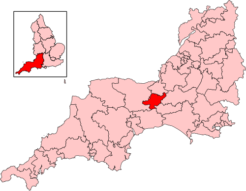 Map of Taunton and Wellington constituency