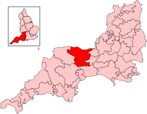 Map of Tiverton and Minehead constituency