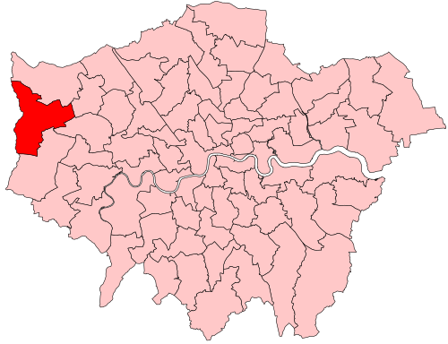 Map of Uxbridge and South Ruislip constituency